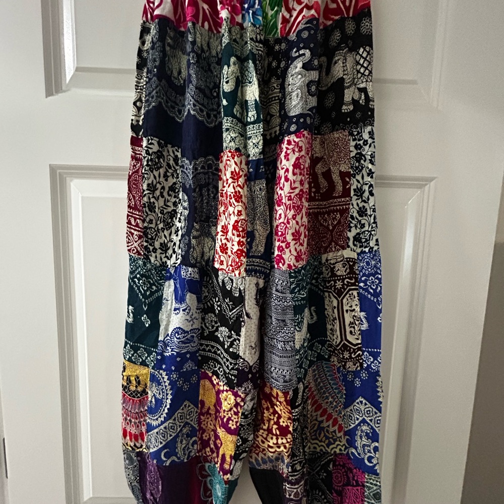 Multicolor Patchwork Kids Pants - image 2